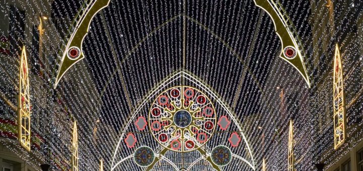 Detalle de las luces de Navidad