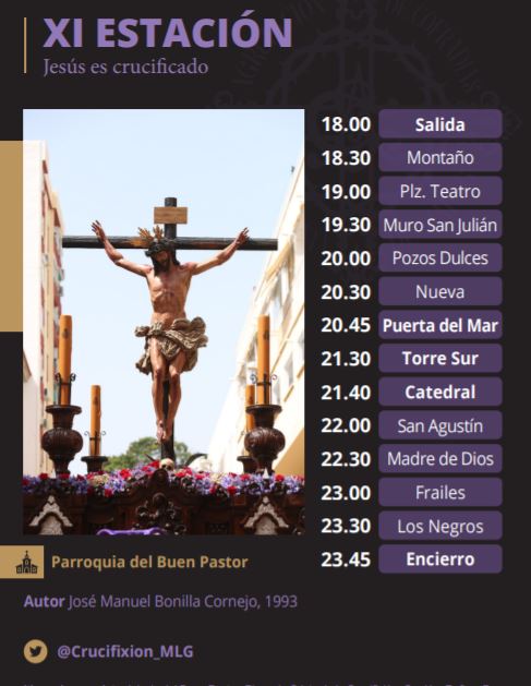 Horario-Estación-XI-Crucifixión-Via-Crucis-Malaga-2022