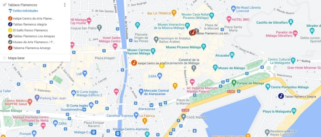 Mapa-Mejores-Tablaos-Flamenco-Málaga