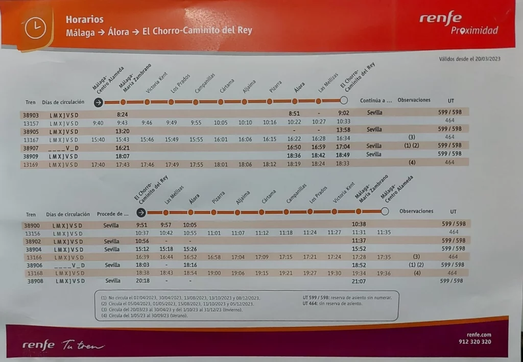 Horarios-Cercanías-Málaga-Caminito-del-Rey