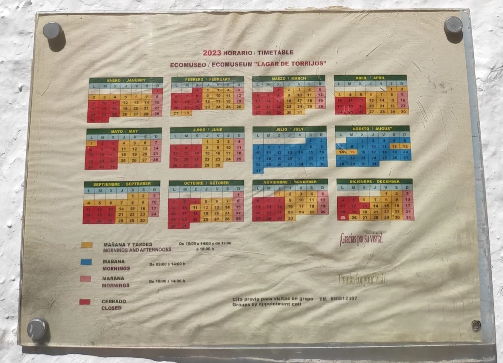 Horarios-Lagar-Torrijos-Málaga