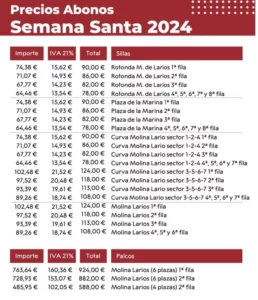 Precios-Sillas-Semana-Santa-Málaga-2024-2