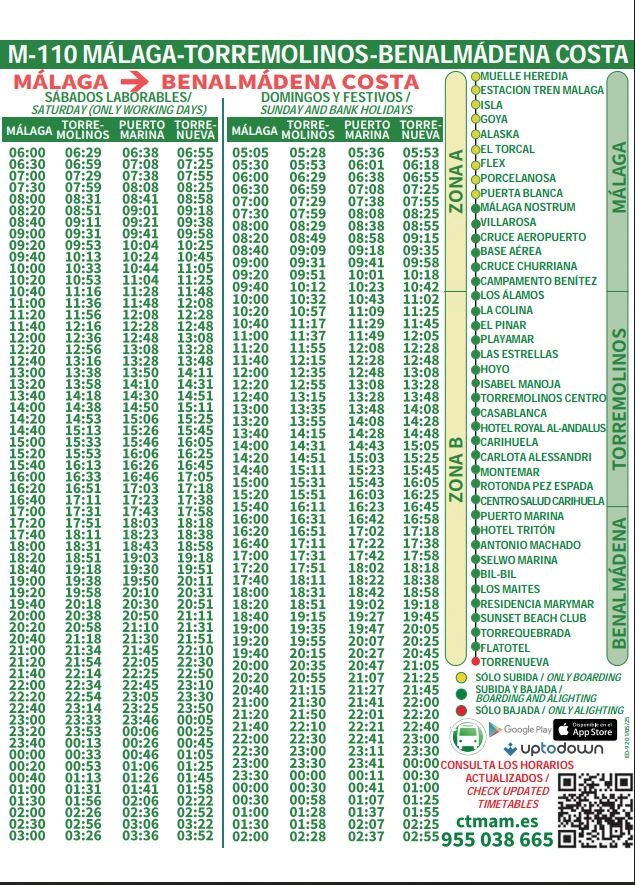 Horarios-Bus-Málaga-Torremolinos-Benalmadena-Fines-Semana