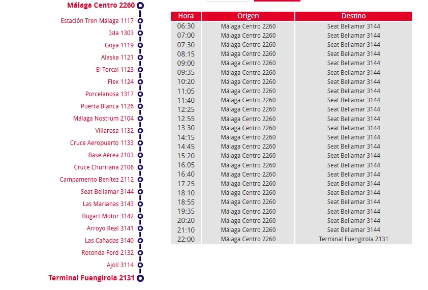 Horarios-Bus-Malaga-Las Lagunas-Fuengirola-fines-de-semana
